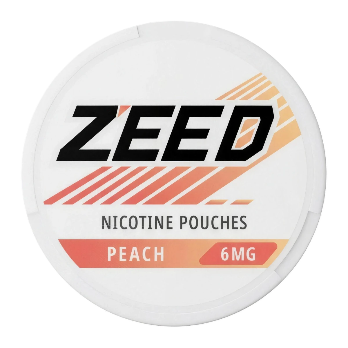 ZEED Peach can, top view